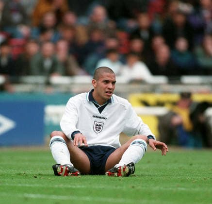 England V Japan, Umbro Cup Tournament Stan Collymore of England on the pitch during the Umbro Cup Tournament match between England and Japan at Wembley Stadium on June 3, 1995 in London, England . London Wembley Stadium England United Kingdom Copyright: xAllstarxPicturexLibraryxLtdx