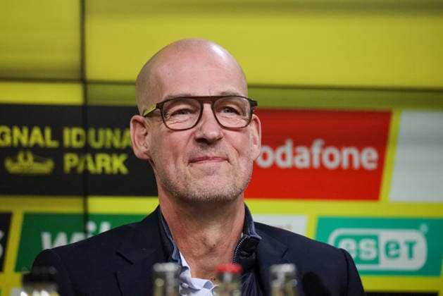 Dortmund, Germany March 25, 2026 Press conference Presentation of the new BVB Sports Director Ole Book In the picture Managing Director Carsten Cramer BVB at the press conference to introduce the new Sports Director Copyright: HMBxMedia MadeleinexFantini