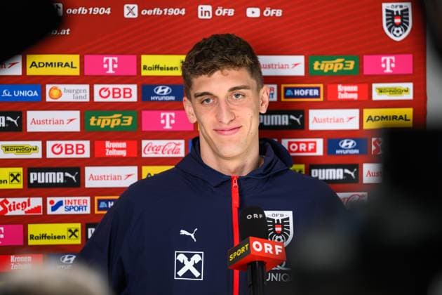 SOCCER - OEFB, training camp MARBELLA,SPAIN,25.MAR.26 - SOCCER - OEFB, Oesterreichischer Fussball-Bund, training camp, media event. Image shows Florian Wiegele (AUT).  GEPAxpictures xChristianxMoser