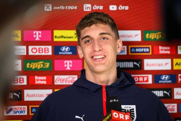 SOCCER - OEFB, training camp MARBELLA,SPAIN,25.MAR.26 - SOCCER - OEFB, Oesterreichischer Fussball-Bund, training camp, media event. Image shows Florian Wiegele (AUT).  GEPAxpictures xChristianxMoser