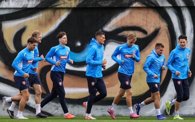 Czechia Squad Training, Fortune Arena, Prague, Czech Republic 25 3 2026 Robin HranaÄ, Jaroslav Zelený, Ladislav KrejÄi, Patrik Schick, Michal Sadilek and Martin Vitik Robin HranaÄ, Jaroslav Zelený, Ladislav KrejÄi, Patrik Schick, Michal Sadilek and Martin Vitik 25 3 2026 Copyright: x INPHO BenxBradyx BB3_0714