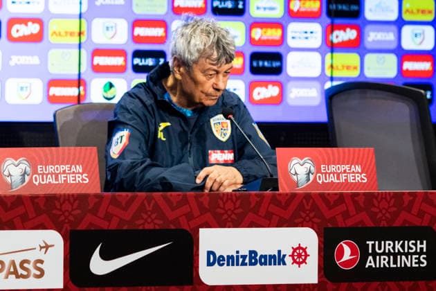 26 Mar 2026 FIFA World Cup, WM, Weltmeisterschaft, Fussball Qualifiers Group C, Semi-final, Match 5 Türkiye vs Romania, Romania press conference, PK, Pressekonferenz BeÅüiktaÅü Vodafone Park stadium, Ä°stanbul, Turkiye Coach Mircea Lucescu during the press conference