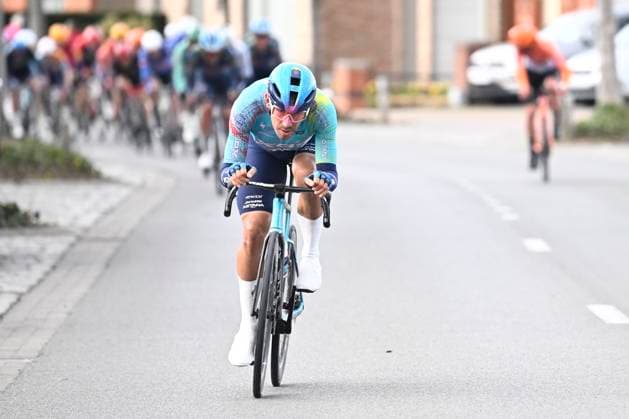 Tour of Bruges 2026 Cycling Race BRUGGE, BELGIUM - MARCH 25 : Rider of XDS Astana Team in action during the 50th edition of Tour of Bruges an UCI World Tour 1.UWT one day cycling road race for Men Elite of 202.9 km with start in Brugge and finish in Brugge on March 25, 2026 in Brugge, Belgium, 25 03 2026 ( Motordriver Kenny Verfaillie - Brugge Belgium  Copyright: xTomasxSiskx