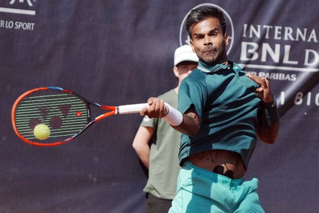 NAPOLI 24-03-2026 ATP, Tennis Herren CHALLENGER 125 -GUERRI NAPOLI TENNIS CUP 2026 Encounter Sumit Nagal (IND) VS Federico Bondioli (Ita) in the photo:Sumit Nagal Tennis Club Napoli. Copyright: xFOTOAGENZIAx