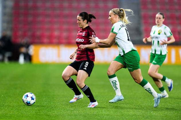 260325 Stina Lennartsson of Hammarby during the UEFA Women s Europa Cup semi final between Sparta Prague and Hammarby on March 25, 2026 in Prague Photo Vlastimil Vacek BILDBYRAN kod XY XY0108 fotboll football soccer fotball europa cup sparta prague hammarby uefa womens europa cup dam bbeng  Copyright: VLASTIMILxVACEK BB260325ZL006