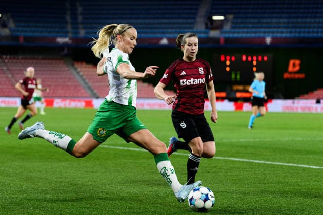 260325 Stina Lennartsson of Hammarby during the UEFA Women s Europa Cup semi final between Sparta Prague and Hammarby on March 25, 2026 in Prague Photo Vlastimil Vacek BILDBYRAN kod XY XY0108 fotboll football soccer fotball europa cup sparta prague hammarby uefa womens europa cup dam bbeng  Copyright: VLASTIMILxVACEK BB260325ZR009