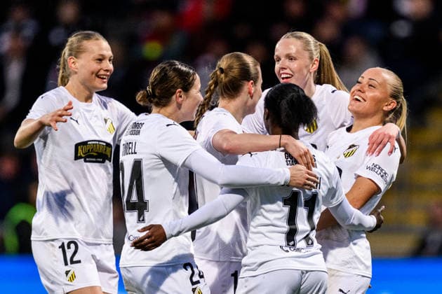 260325 Alva Selerud of Häcken celebrates scoring 0 1 during the UEFA Women s Europa Cup semifinal between Eintracht Frankfurt and Häcken on March 25, 2026 in Frankfurt Photo Mathias Bergeld BILDBYRAN kod MB MB1357 fotboll football soccer fotball europa cup eintracht frankfurt häcken uefa womens europa cup dam bbeng semifinal jubel  Copyright: MATHIASxBERGELD BB260325MB029