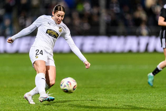260325 Tabby Tindell of Häcken during the UEFA Women s Europa Cup semifinal between Eintracht Frankfurt and Häcken on March 25, 2026 in Frankfurt Photo Mathias Bergeld BILDBYRAN kod MB MB1357 fotboll football soccer fotball europa cup eintracht frankfurt häcken uefa womens europa cup dam bbeng semifinal  Copyright: MATHIASxBERGELD BB260325MB037