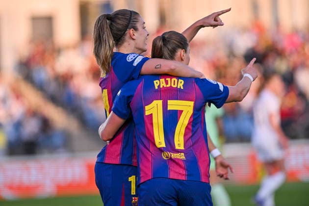 March 25, 2026, Madrid, Madrid, Spain: ALEXIA PUTELLAS SEGURA of FC Barcelona, Barca Femenino and EWA PAJOR of FC Barcelona Femenino celebrates a goal during the Women s Champions League match REAL MADRID FEMENINO Vs FUTBOL CLUB BARCELONA on march 25, 2026, Valdebebas, Madrid, Spain. Madrid Spain - ZUMAc312 20260325_zsp_c312_011 Copyright: xOscarxManuelxSanchezx