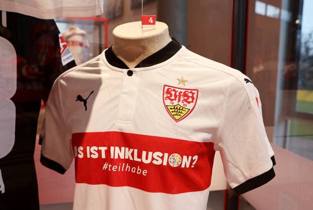 25 03 2026, Germany, Stuttgart, Football VfB Stuttgart exhibition A jersey makes history , Feature inclusion jersey