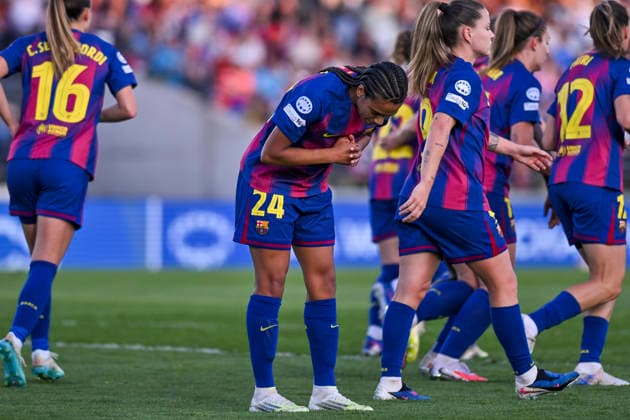 March 25, 2026, Madrid, Madrid, Spain: ESMEE BRUGTS of FC Barcelona, Barca Femenino celebrates a goal during the Women s Champions League match REAL MADRID FEMENINO Vs FUTBOL CLUB BARCELONA on march 25, 2026, Valdebebas, Madrid, Spain. The Women s Champions League Match REAL MADRID - FUTBOL CLUB BARCELONA (03.25.26)  - ZUMAc312 20260325_zsp_c312_025 Copyright: xOscarxManuelxSanchezx