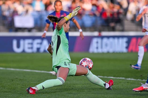March 25, 2026, Madrid, Madrid, Spain: MARIA ISABEL RODRIGUEZ (MISA) of Real Madrid Femenino CF conceding the first goal during the Women s Champions League match REAL MADRID FEMENINO Vs FUTBOL CLUB BARCELONA on march 25, 2026, Valdebebas, Madrid, Spain. The Women s Champions League Match REAL MADRID - FUTBOL CLUB BARCELONA (03.25.26)  - ZUMAc312 20260325_zsp_c312_002 Copyright: xOscarxManuelxSanchezx