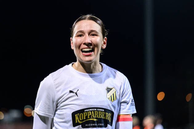 260325 Tabby Tindell of Häcken celebrates after the UEFA Women s Europa Cup semifinal between Eintracht Frankfurt and Häcken on March 25, 2026 in Frankfurt Photo Mathias Bergeld BILDBYRAN kod MB MB1357 fotboll football soccer fotball europa cup eintracht frankfurt häcken uefa womens europa cup dam bbeng semifinal jubel  Copyright: MATHIASxBERGELD BB260325MB055