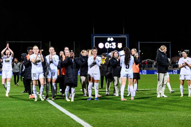 260325 Players of Häcken celebrate after the UEFA Women s Europa Cup semifinal between Eintracht Frankfurt and Häcken on March 25, 2026 in Frankfurt Photo Mathias Bergeld BILDBYRAN kod MB MB1357 fotboll football soccer fotball europa cup eintracht frankfurt häcken uefa womens europa cup dam bbeng semifinal jubel  Copyright: MATHIASxBERGELD BB260325MB057