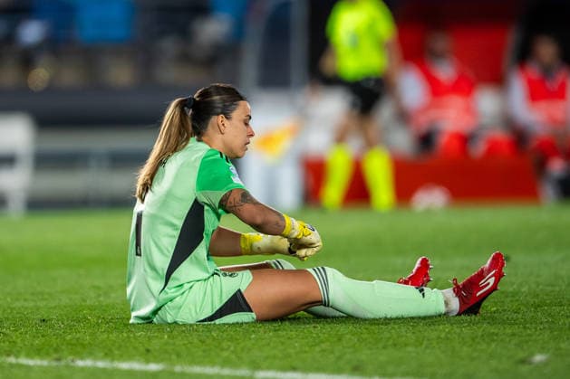 Real Madrid v FC Barcelona, Barca UEFA Women s Champions League, Madrid, Spain Madrid, Spain. 25th, March 2026. Goalkeeper Misa Rodriguez of Real Madrid CF looks dejected during the UEFA Women s Champions League 2025 26 match between Real Madrid CF and FC Barcelona at Estadio Alfredo Di Stefano in Madrid. Spain, Madrid, Estadio Alfredo Di Stefano  Copyright: xGonzalesxPhoto LucianoxLimax