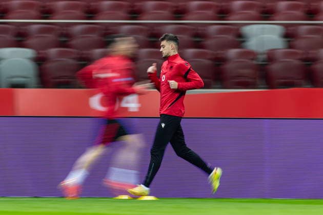 WARSZAWA 25.03.2026 TRENING REPREZENTACJI ALBANII --- ALBANIA FOOTBALL national team, Nationalteam TRAINING SESSION IN WARSAW ERNEST MUCI FOT. PIOTR KUCZA FOTOPYK NEWSPIX.PL --- newspix.pl POLAND OUT! 