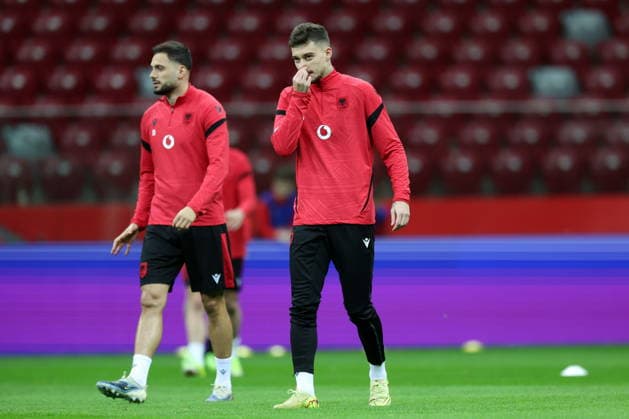 WARSZAWA 25.03.2026 TRENING REPREZENTACJI ALBANII --- ALBANIA FOOTBALL national team, Nationalteam TRAINING SESSION IN WARSAW ERNEST MUCI FOT. PIOTR KUCZA FOTOPYK NEWSPIX.PL --- newspix.pl POLAND OUT! 