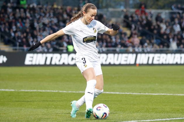 Frankfurt, Germany March 25, 2026 UEFA Womens Europa Cup 2025 2026 semi-final Eintracht Frankfurt vs BK Häcken In the picture Aivi Luik BK Stadion am Bretanobad Hessen Copyright: xFotostandx xvanxderxVeldenx