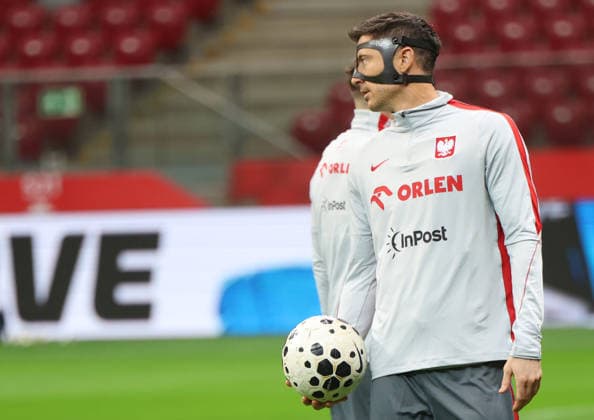March 25, 2026, Warsaw, Mazowieckie, Poland: ROBERT LEWANDOWSKI of Poland during practise session before the FIFA World Cup, WM, Weltmeisterschaft, Fussball 2026 qualifier semi-final match Poland vs Albania in Warsaw. March 25, 2026 in Warsaw, Poland. Qualificaton Of World Cup 2026 - Robert Lewandowski  - ZUMAc278 20260325_zsp_c278_008 Copyright: xMarcinxCholewinskix