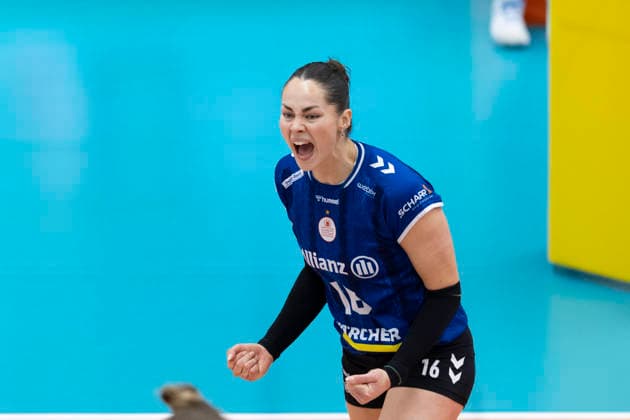1 Volleyball Bundesliga Womens Playoffs Quarterfinals Schwarz Weiss Erfurt vs Allianz MTV Stuttgart Erfurt 25 03 2026 Mikala Mogensen 16 Allianz MTV Stuttgart 1 Volleyball Bundesliga Womens Playoffs Quarterfinals Schwarz Weiss Erfurt vs Allianz MTV Stuttgart Riethsporthalle Erfurt 25 03 2026 Copyright: xBEAUTIFULxSPORTS Duehringx