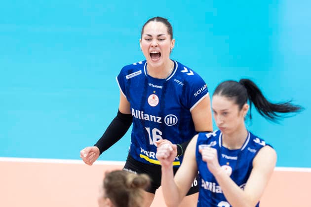 1 Volleyball Bundesliga Womens Playoffs Quarterfinals Schwarz Weiss Erfurt vs Allianz MTV Stuttgart Erfurt 25 03 2026 Mikala Mogensen 16 Allianz MTV Stuttgart 1 Volleyball Bundesliga Womens Playoffs Quarterfinals Schwarz Weiss Erfurt vs Allianz MTV Stuttgart Riethsporthalle Erfurt 25 03 2026 Copyright: xBEAUTIFULxSPORTS Duehringx
