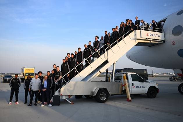 United States v Belgium - FIFA World Cup, WM, Weltmeisterschaft, Fussball Stage Media Activities 26 03 2026 ATLANTA, UNITED STATES - MARCH 26 : Red Devils pictured during arrival at the Atlanta airport prior to the friendly game between United States of America and Belgium as part of a pre-World Cup 2026 training camp on March 26, 2026 in Atlanta, United States, 26 03 2026 Atlanta United States  Copyright: xVincentxKalutx