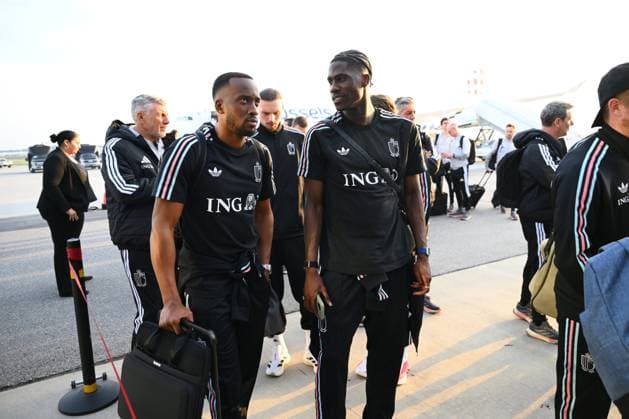 United States v Belgium - FIFA World Cup, WM, Weltmeisterschaft, Fussball Stage Media Activities 26 03 2026 ATLANTA, UNITED STATES - MARCH 26 : Lukebakio Dodi forward of Belgium, Onana Amadou midfielder of Belgium pictured during arrival at the Atlanta airport prior to the friendly game between United States of America and Belgium as part of a pre-World Cup 2026 training camp on March 26, 2026 in Atlanta, United States, 26 03 2026 Atlanta United States  Copyright: xVincentxKalutx