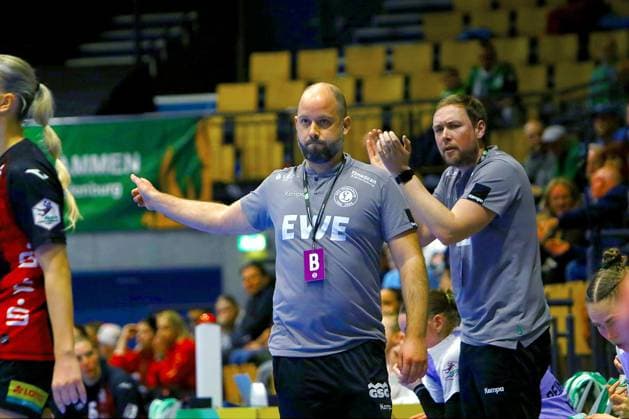 Coach Nils Bötel Oldenburg Handball Women 1 Bundesliga 2025 26 BSV Sachsen Zwickau VfL Oldenburg 25 25 on 25 3 2026 in the Sparkassen Arena Zwickau BSV Sachsen Zwickau VfL Oldenburg