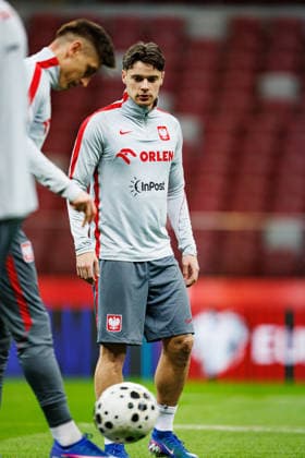 Nicola Zalewski seen during Official press conference, PK, Pressekonferenz and training of Polish National football team before World Cup 2026 play off semifinal game against Albania (Maciej Rogowski Ball Raw Images) Warsaw PGE Narodowy Poland Copyright: xMaciejxRogowskix maciejrogowski_trainingpoland_25032026-022