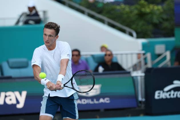 March 25, 2026, Miami Gardens, Florida, United States Of America: MIAMI GARDENS, FL - MARCH 25: Jiri Lehecka (CZE) defeats Martin Landaluce (ESP) in the men s quarter-final singles match at the Miami Open on March 25, 2026, at Hard Rock Stadium in Miami Gardens, Florida,...People: Jiri Lehecka 2026 Miami Open - Day 9  - ZUMAs214 20260325_ada_s214_154 Copyright: xSMGx