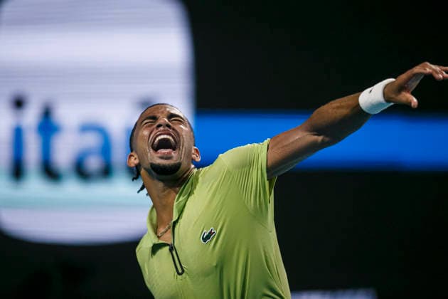 Miami Open Presented by Itau 2026 - March 25 Miami, Florida - March 25: Arthur Fils of France celebrate after winning against Tomas Tommy Paul of USA during day 9 of the Miami Open at Hard Rock Stadium on March 25, 2026 in Miami, Florida, United States. Copyright: xLatinxSportxImagesx