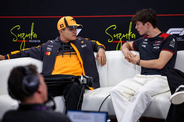 F1 - JAPANESE GRAND PRIX 2026 NORRIS Lando (gbr), McLaren F1 Team MCL40, portrait BEARMAN Ollie Oliver (gbr), TGR Haas F1 Team VF-26, portrait press conference, PK, Pressekonferenz during the Formula 1 Japanese Grand Prix 2026, 3rd round of the 2026 Formula One World Championship, WM, Weltmeisterschaft from March 27 to 29, 2026 on the Suzuka Circuit, in Suzuka, Japan - SuzukaJapan Copyright: xXavixBonillax