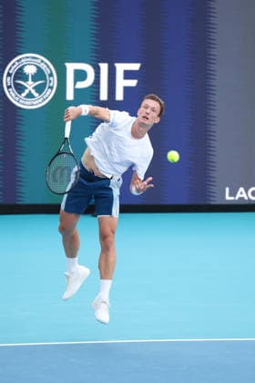 March 25, 2026, Miami Gardens, Florida, United States Of America: MIAMI GARDENS, FLORIDA - MARCH 25: Jiri Lehecka of Czechia defeats Martin Landaluce of Spain on day 9 of the Miami Open at Hard Rock Stadium on March 25, 2026 in Miami Gardens, Florida. ...People: Jiri Lehecka Miami Gardens United States Of America - ZUMAs214 20260325_ada_s214_338 Copyright: xSMGx
