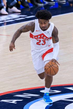 March 25, 2026, Inglewood, California, USA: Jamal Shead 23 of the Toronto Raptors during regular season NBA, Basketball Herren, USA game against the Los Angeles Clippers on Wednesday March 25, 2026 at Intuit Dome in Inglewood, California. Clippers defeat Raptors, 119-94. ARIANA RUIZ PI Clippers Vs. Raptors  - ZUMAp124 20260325_zaa_p124_026 Copyright: xArianaxRuizx