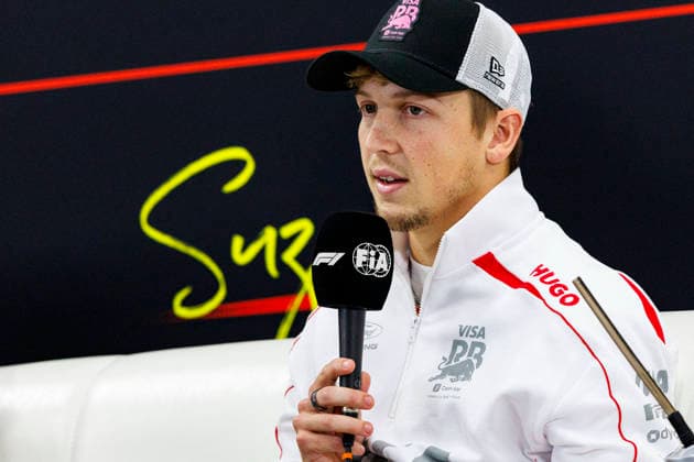 26th March 2026; Suzuka Circuit, Suzuka, Japan; 2026 FIA Formula 1 Japanese Grand Prix; Arrivals Day; Number 30 Visa Cash App RB driver Liam Lawson during the press conference, PK, Pressekonferenz at the Aramco Japanese Grand Prix StephenxBlackberry Content restricted for UK based newspaper