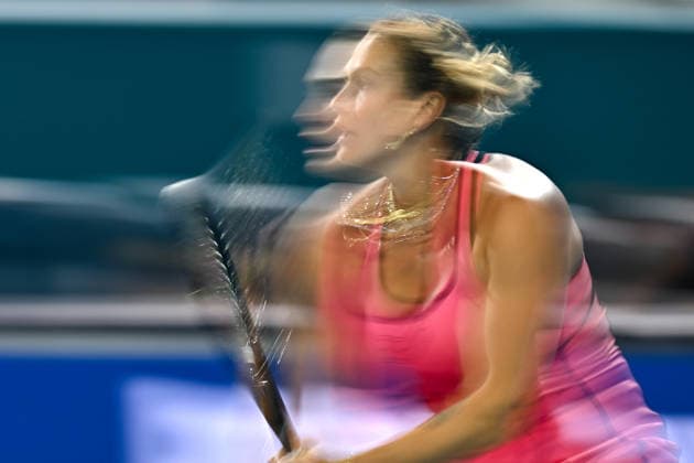 Itau Miami Tennis Open - Aryna Sabalenka Aryna Sabalenka (RUS) during her quarter final round match at the Itau Miami Tennis Open in Miami , USA, on March 25, 2026. Photo by Corinne Dubreuil ABACAPRESS.COM Miami United States  Copyright: xDubreuilxCorinne ABACAx