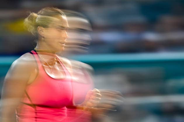 Itau Miami Tennis Open - Aryna Sabalenka Aryna Sabalenka (RUS) during her quarter final round match at the Itau Miami Tennis Open in Miami , USA, on March 25, 2026. Photo by Corinne Dubreuil ABACAPRESS.COM Miami United States  Copyright: xDubreuilxCorinne ABACAx