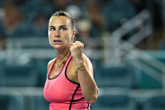 Itau Miami Tennis Open - Aryna Sabalenka Aryna Sabalenka (RUS) during her quarter final round match at the Itau Miami Tennis Open in Miami , USA, on March 25, 2026. Photo by Corinne Dubreuil ABACAPRESS.COM Miami United States  Copyright: xDubreuilxCorinne ABACAx