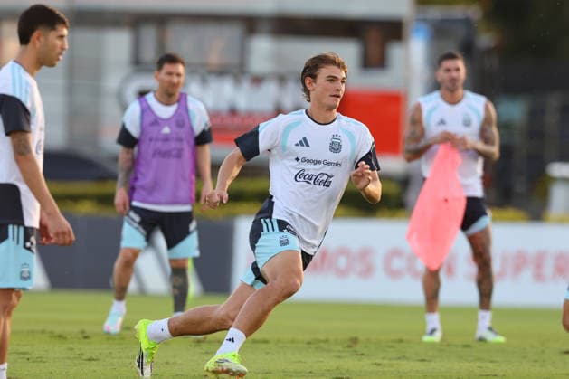 X during a training session in Ezeiza, Buenos Aires Province, on March 25, 2026, ahead of the FIFA World Cup 2026 friendlys football matches against Mauritania and Zambia EZEIZA ARGENTINA Copyright: xALEJANDROxPAGNIx