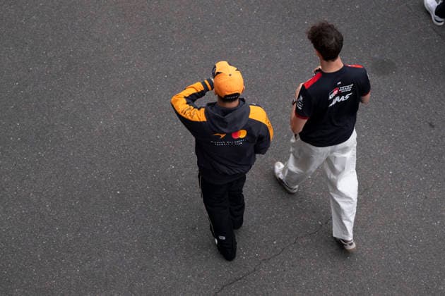 March 26, 2026, Suzuka, Mie, Japan: LANDO NORRIS (GBR) of McLaren 1 and OLIVER BEARMAN (GBR) of Haas F1 Team 87 on media day for the 2026 Formula 1 Japanese Grand Prix. Formula 1 is one of the most logistically complicated sporting events in the world and the price of motorsport logistics has been affected by the US-Iran warÃ¢â‚¬â ¢s impact on air freight shipping lanes and oil prices. Suzuka Japan - ZUMAb177 20260326_aap_b177_061 Copyright: xTaidghxBarronx