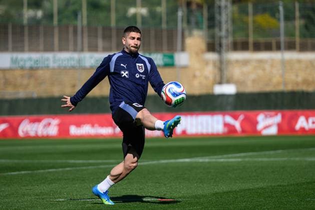 SOCCER - AUT vs GHA, test match MARBELLA,SPAIN,26.MAR.26 - SOCCER - OEFB international test match, Austria vs Ghana, preview, training Team AUT. Image shows Romano Christian Schmid (AUT).  GEPAxpictures xChristianxMoser