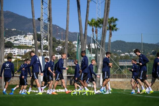 SOCCER - AUT vs GHA, test match MARBELLA,SPAIN,26.MAR.26 - SOCCER - OEFB international test match, Austria vs Ghana, preview, training Team AUT. Image shows players of AUT.  GEPAxpictures xChristianxMoser