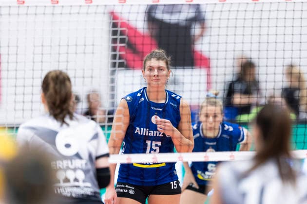 1 Volleyball Bundesliga Womens Playoffs Quarterfinals Schwarz Weiss Erfurt vs Allianz MTV Stuttgart Erfurt 25 03 2026 Melani Shaffmaster 15 Allianz MTV Stuttgart 1 Volleyball Bundesliga Womens Playoffs Quarterfinals Schwarz Weiss Erfurt vs Allianz MTV Stuttgart Riethsporthalle Erfurt 25 03 2026 Copyright: xBEAUTIFULxSPORTS Duehringx