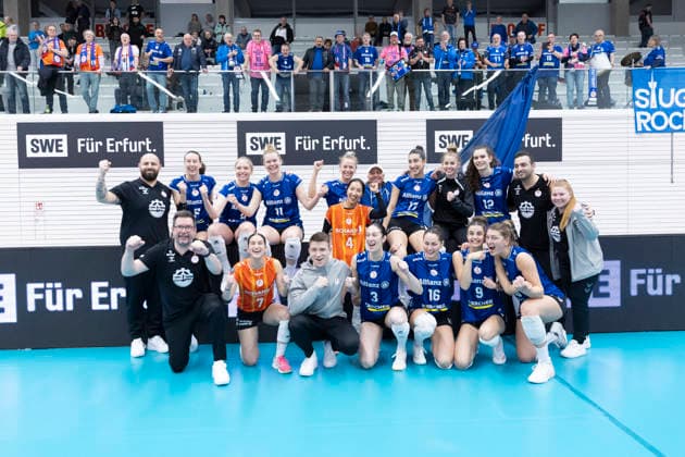 1 Volleyball Bundesliga Womens Playoffs Quarterfinals Schwarz Weiss Erfurt vs Allianz MTV Stuttgart Erfurt 25 03 2026 Winner photo Allianz MTV Stuttgart 1 Volleyball Bundesliga Womens Playoffs Quarterfinals Schwarz Weiss Erfurt vs Allianz MTV Stuttgart Riethsporthalle Erfurt 25 03 2026 Copyright: xBEAUTIFULxSPORTS Duehringx