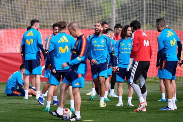 March 26, 2026, Las Rozas, Madrid, Spain: Borja Iglesias during the training session of Spain Team ahead of the International Friendly, Länderspiel, Nationalmannschaft match against Serbia at Ciudad del Futbol on March 26, 2026, in Las Rozas, Madrid, Spain. Las Rozas Spain - ZUMAa181 20260326_zaa_a181_012 Copyright: xDennisxAgyemanx