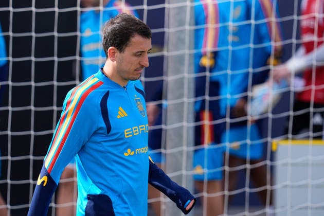 March 26, 2026, Las Rozas, Madrid, Spain: Mikel Oyarzabal during the training session of Spain Team ahead of the International Friendly, Länderspiel, Nationalmannschaft match against Serbia at Ciudad del Futbol on March 26, 2026, in Las Rozas, Madrid, Spain. Las Rozas Spain - ZUMAa181 20260326_zaa_a181_015 Copyright: xDennisxAgyemanx