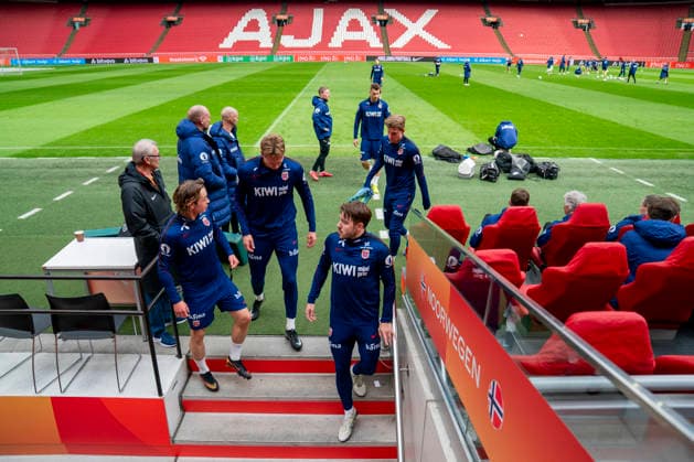 Training with the Norwegian men s national football team Amsterdam , Netherlands 20260326 Patrick Berg, Torbjorn Lysaker Heggem, Fredrik AndrÃ Bjorkan, Odin Bjortuft and Jens Petter Hauge during a training session with the Norwegian men s national football team at Johan Cruijff ArenA Photo Fredrik Varfjell NTB Amsterdam Netherlands EDITORIAL USE ONLY RESTRICTED USE FOR BETTING COMPANIES  Copyright: xFredrikxVarfjellx xNTBx