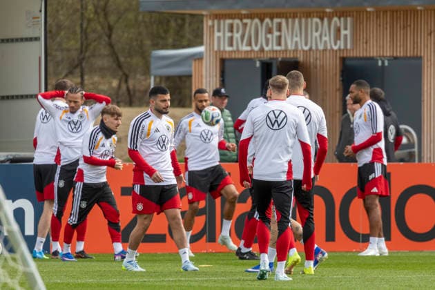 Report 26 03 2026 Final training session of the German mens national team in Herzogenaurach before the match against Switzerland Good weather for training in Herzogenaurach Herzogenaurach Bavaria Germany