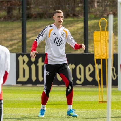 Report 26 03 2026 Final training session of the German mens national team in Herzogenaurach before the match against Switzerland Nico Schlotterbeck Herzogenaurach Bavaria Germany