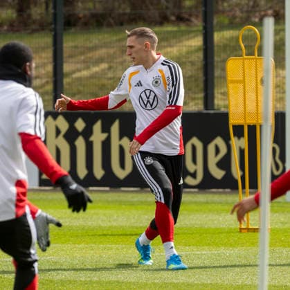 Report 26 03 2026 Final training session of the German mens national team in Herzogenaurach before the match against Switzerland Nico Schlotterbeck Herzogenaurach Bavaria Germany